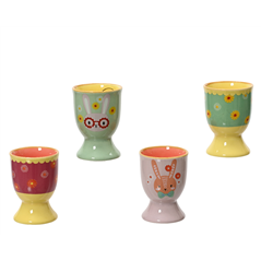 Ceramic Egg Cup 1pc. Bright Colors 6.5x2cm | Kaemingk B.v.