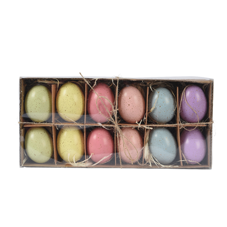 Deco Eggs D04x6cm Solid Color Assorted 12pcs | Kaemingk B.v.