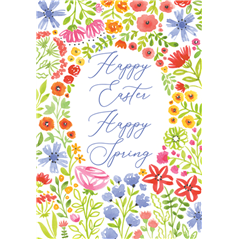 Biglietto Auguri Pasqua Happy Easter Spring Floral | Caspari