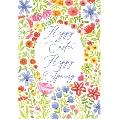 Biglietto Auguri Pasqua Happy Easter Spring Floral | Caspari