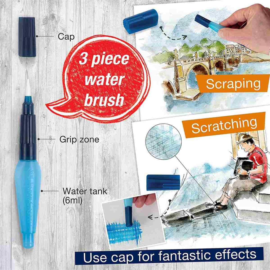 Astuccio 48 Acquerelli In Pastiglia + Pennello Waterbrush E Tavolozza Staccabile — immagine 4