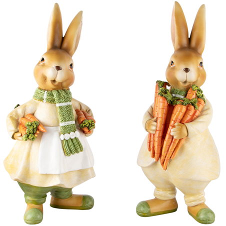 Bunny 1pc. With Polyresin Carrots 32cm | Selezione Vertecchi