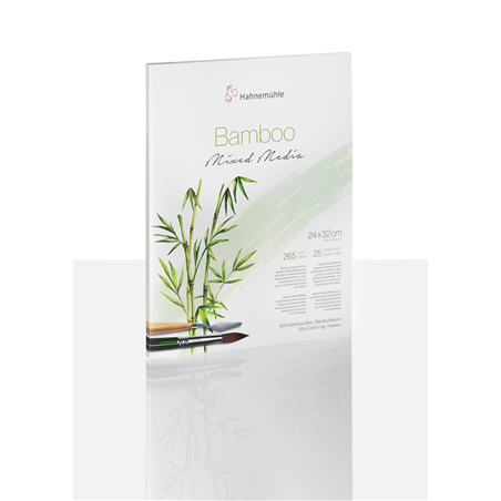 Blocco A4 Natural Line Bamboo Mixed Media 265gr 25 Fogli 90% Fibre Di Bamboo 10% Cotone