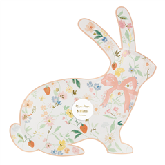 Piatto Carta Coniglio Floral 27x26cm 8pz | Meri Meri