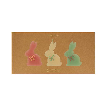 Candela Bunny 3 Colori 3pz Merimeri | Meri Meri