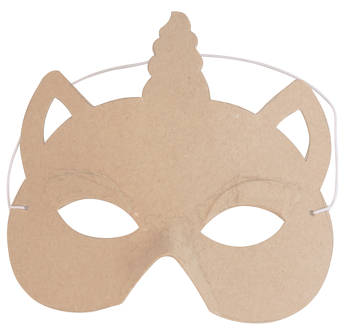 Maschera Cartone Da Colorare Unicorno