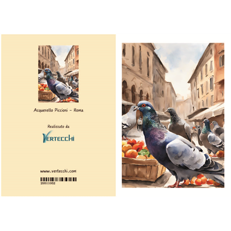 Biglietto Auguri Roma Piccioni