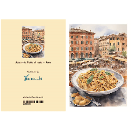 Biglietto Auguri Roma Piatto Di Pasta