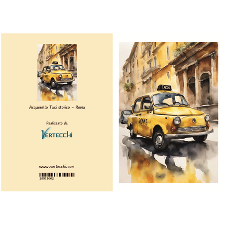 Biglietto Auguri Roma Taxi