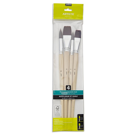 Astuccio 4 Pennelli Poliammide Bruno N. 16, 20 + Piatto N. 20, 24