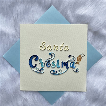 Biglietto Auguri Quilling  Fatto A Mano Santa Cresima Lui