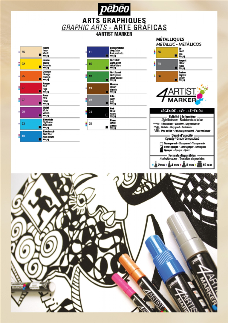 Pennarello 4artist Marker Mm.2 Blu Scuro — immagine 2