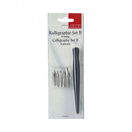 Set Calligrafia Per Scrittura Cann.+5 Pennini Set B