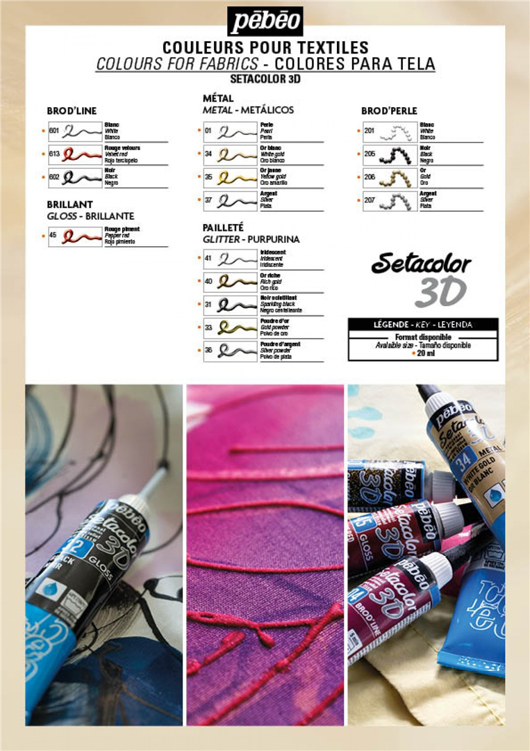 Setacolor 3d 20 Ml Effetto Brod-Perle 05-Nero — immagine 3