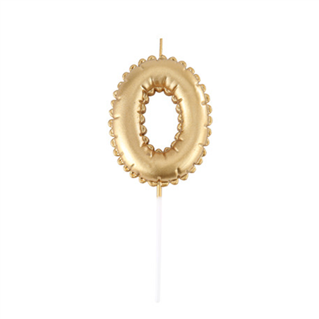 Candela Numero Effetto Palloncino Oro 0