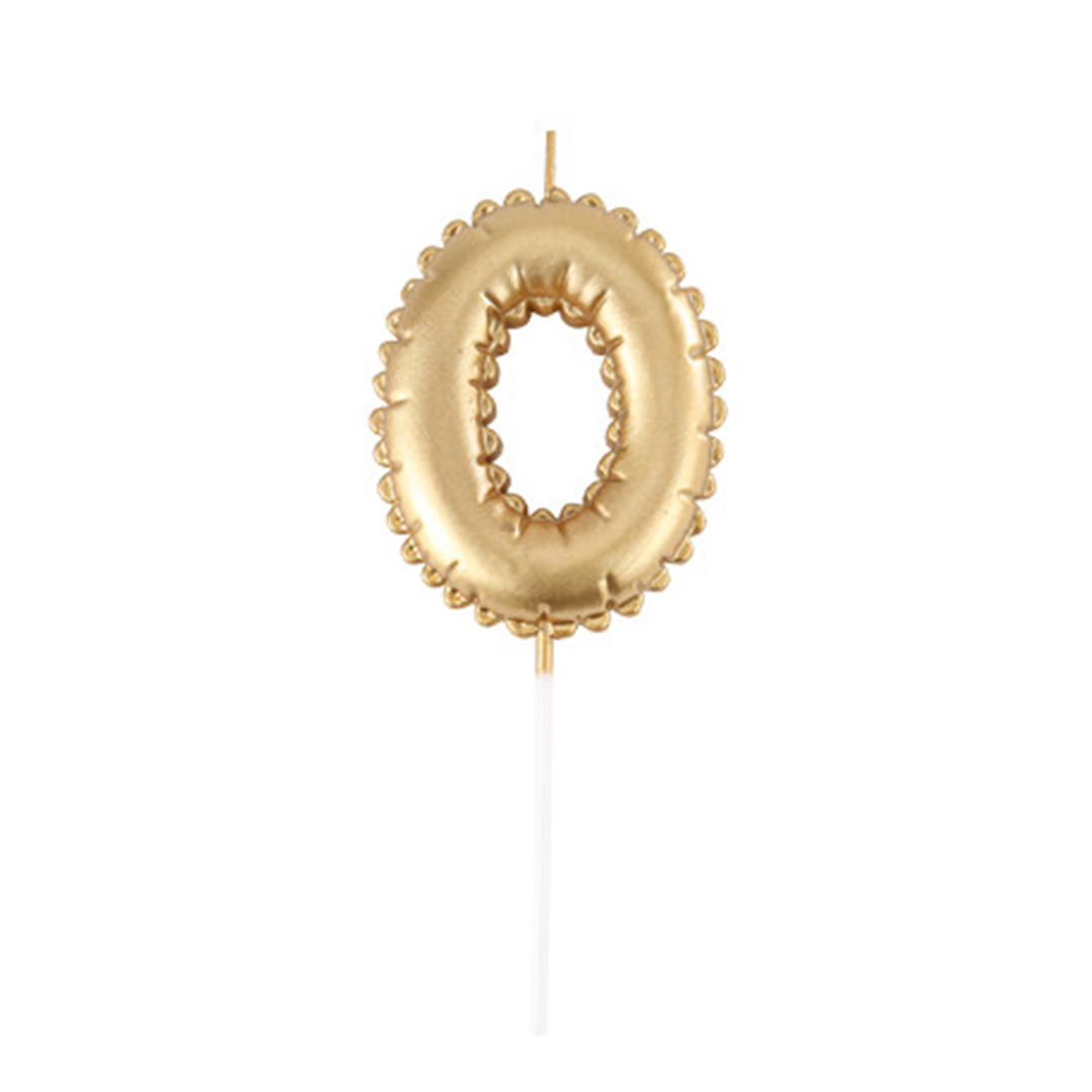 Candela Numero Effetto Palloncino Oro 0