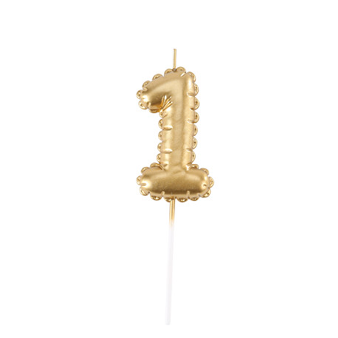 Candela Numero Effetto Palloncino Oro 1