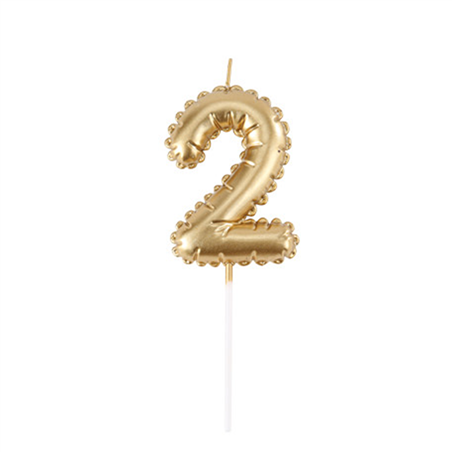 Candela Numero Effetto Palloncino Oro 2
