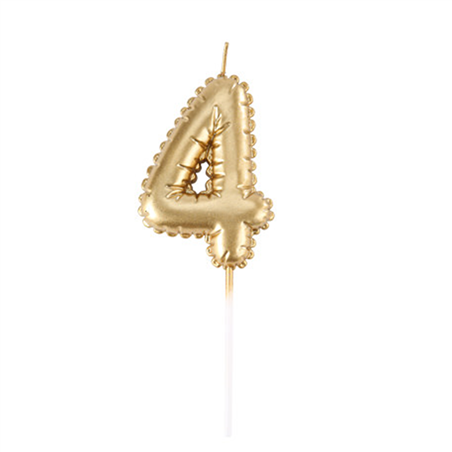 Candela Numero Effetto Palloncino Oro 4