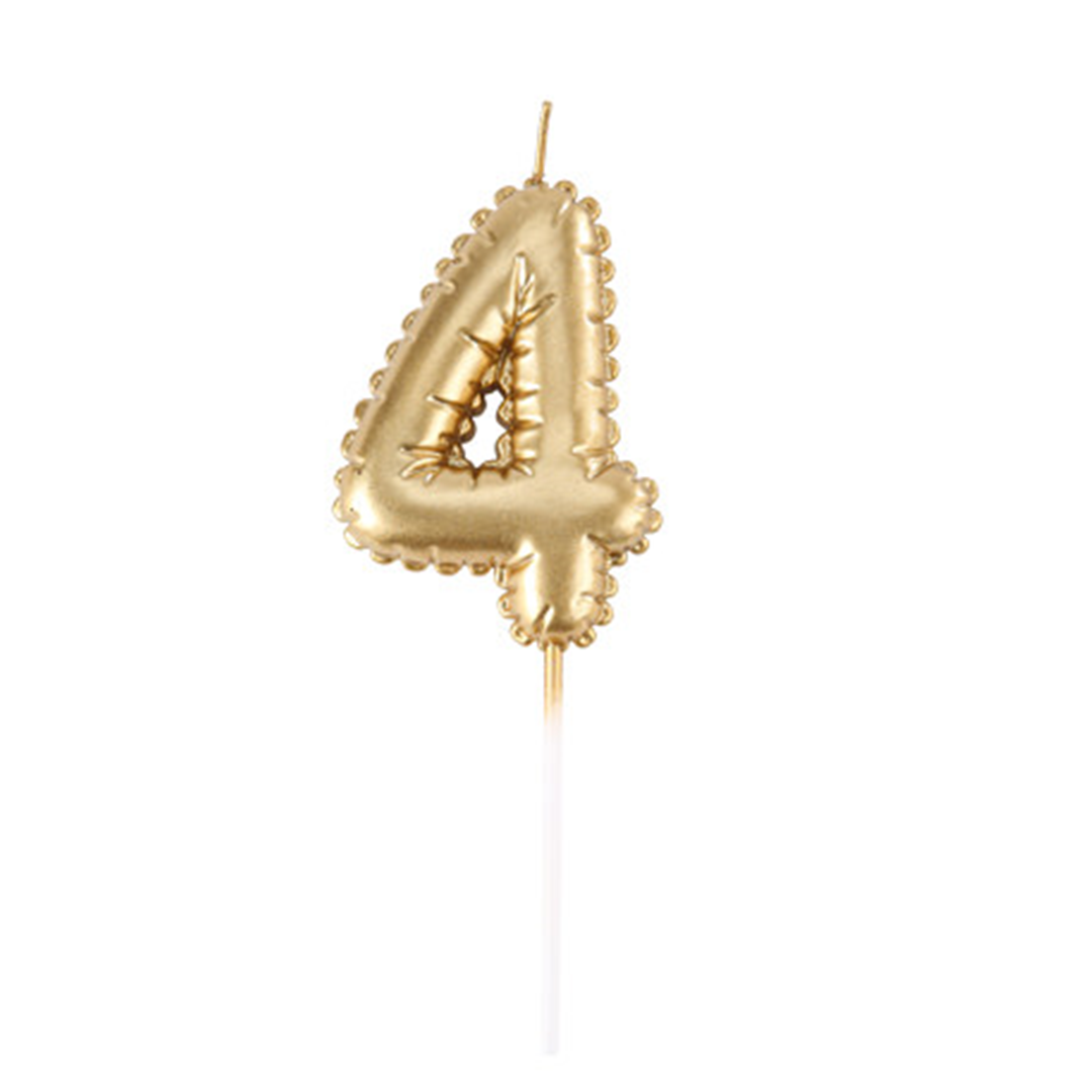Candela Numero Effetto Palloncino Oro 4