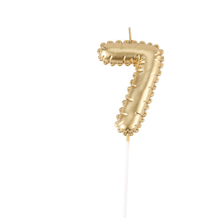 Candela Numero Effetto Palloncino Oro 7