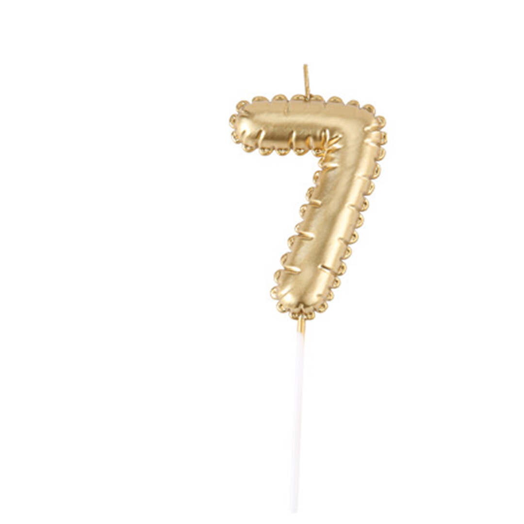 Candela Numero Effetto Palloncino Oro 7