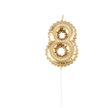 Candela Numero Effetto Palloncino Oro 8