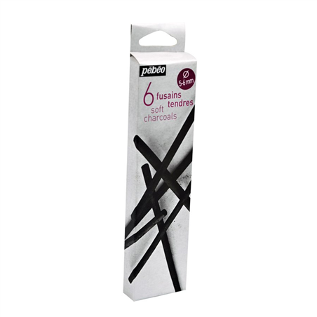 Pébéo Charcoal Box - 6 Bastoncini di Fusaggine diametro 5/6 mm