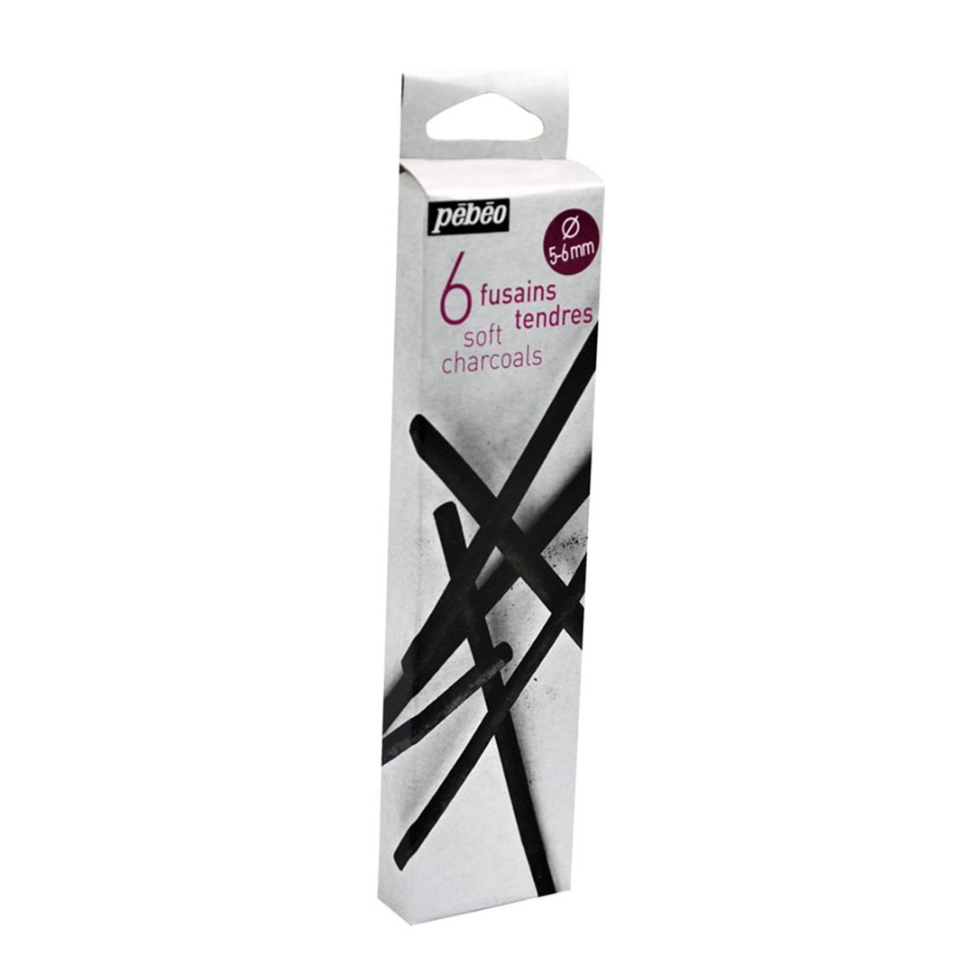 Pébéo Charcoal Box - 6 Bastoncini di Fusaggine diametro 5/6 mm