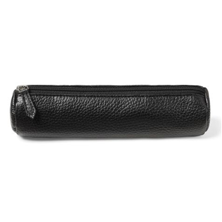 Tubo Portapenne In Pelle Cm. 20x5 Nero
