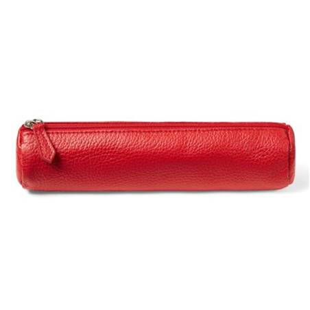 Tubo Portapenne In Pelle Cm. 20x5 Rosso