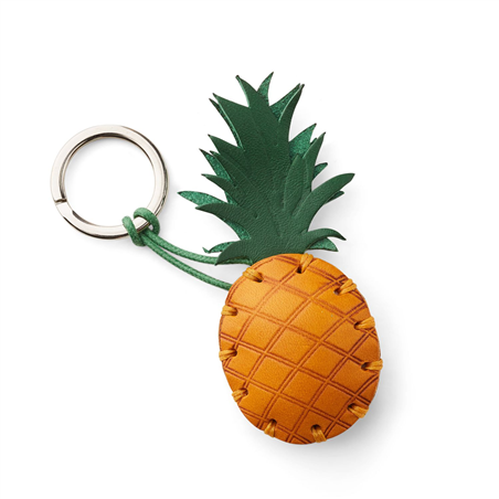 Porta Chiavi Happy Key Cuoio Toscano Ananas