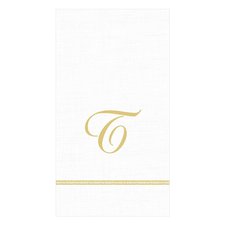 Asciugamano  Con Iniziale Oro 15pz T