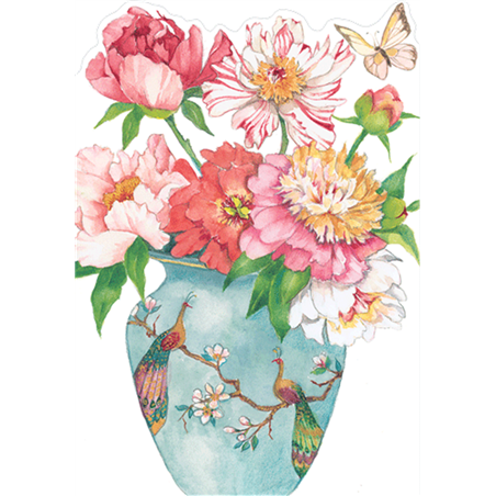 Biglietto Auguri  Mother Day Painted Vase Of Flowers