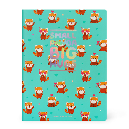 Notebook Large Lined L18.5xh24.8cm  Red Panda