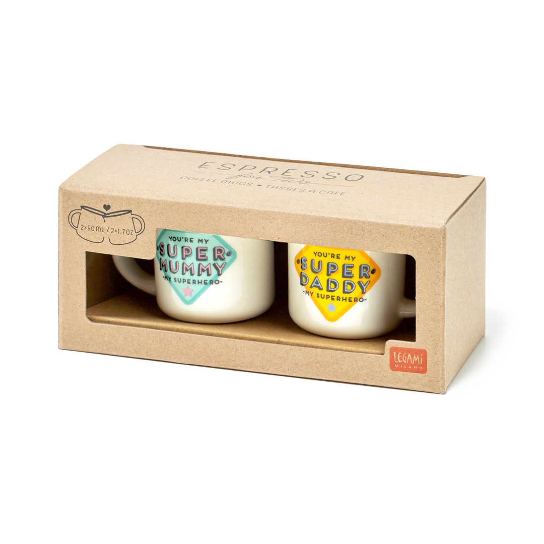 2 Tazzine Da Caffè - Espresso For Two Super Mummy And Super Daddy — immagine 3