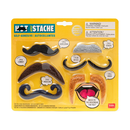 Set 6 Baffi Finti Autoadesivi - Hot Moustache