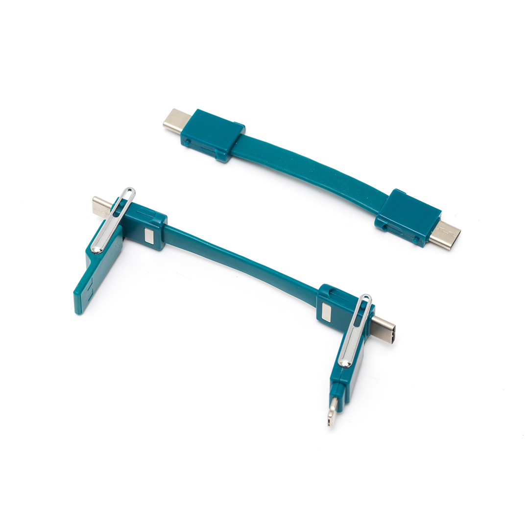 6 In 1 Keychain Charging Cable - Petrol Blue — immagine 2
