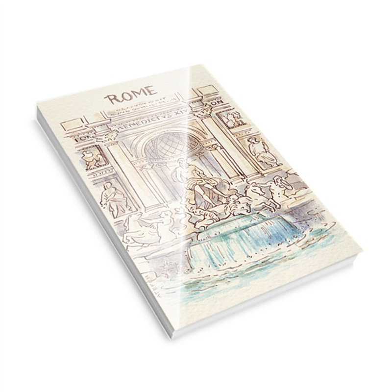 Block  Notes A7 50 Fogli Bianchi Roma Roma-Fontana Di Trevi