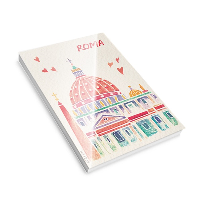 Block  Notes A7 50 Fogli Bianchi Roma Roma-San Pietro Cuori