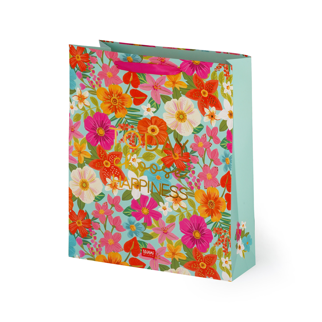 Busta Regalo Grande 32,5x26x11,5cm Flowers
