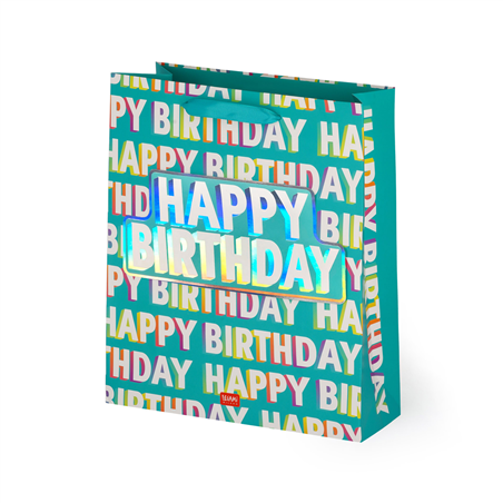 Busta Regalo Grande 32,5x26x11,5cm Happy Birthday