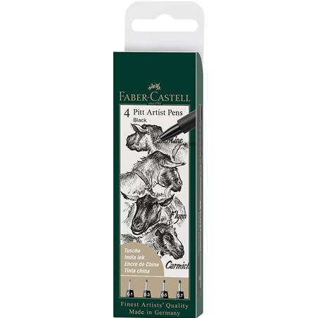 Set Pitt Artist Pen Pezzi 4 Black Xs, S, F, M