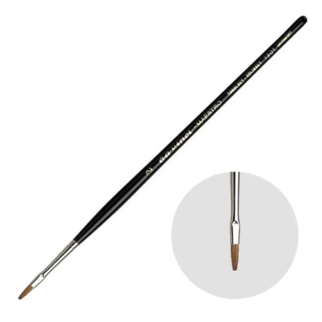 Pennello Maestro Serie 1301 N.2 Piatto Martora Kolinsky Manico Corto