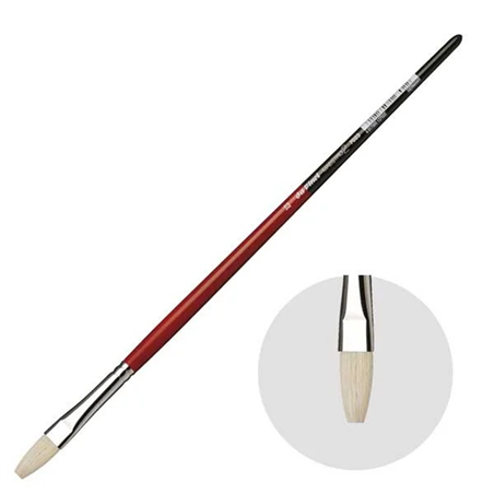 Pennello Maestro 2 Serie 7023 N. 12 Piatto Setola Manico Lungo