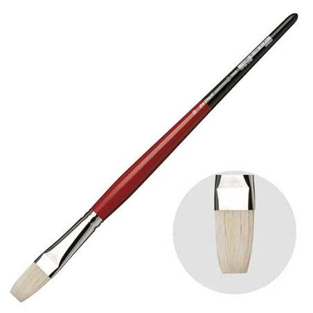 Pennello Maestro 2 Serie 7023 N. 20 Piatto Setola Manico Lungo