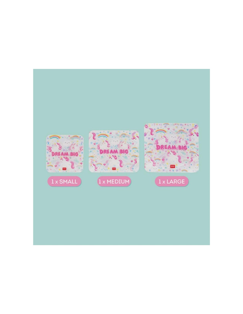 Set 3 Buste Riutilizz. Snack - Snack Bags Unicorn — immagine 3
