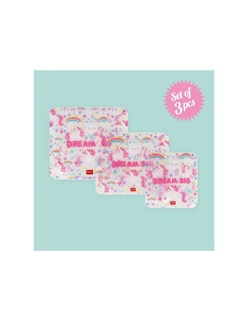 Set 3 Buste Riutilizz. Snack - Snack Bags Unicorn — immagine 4