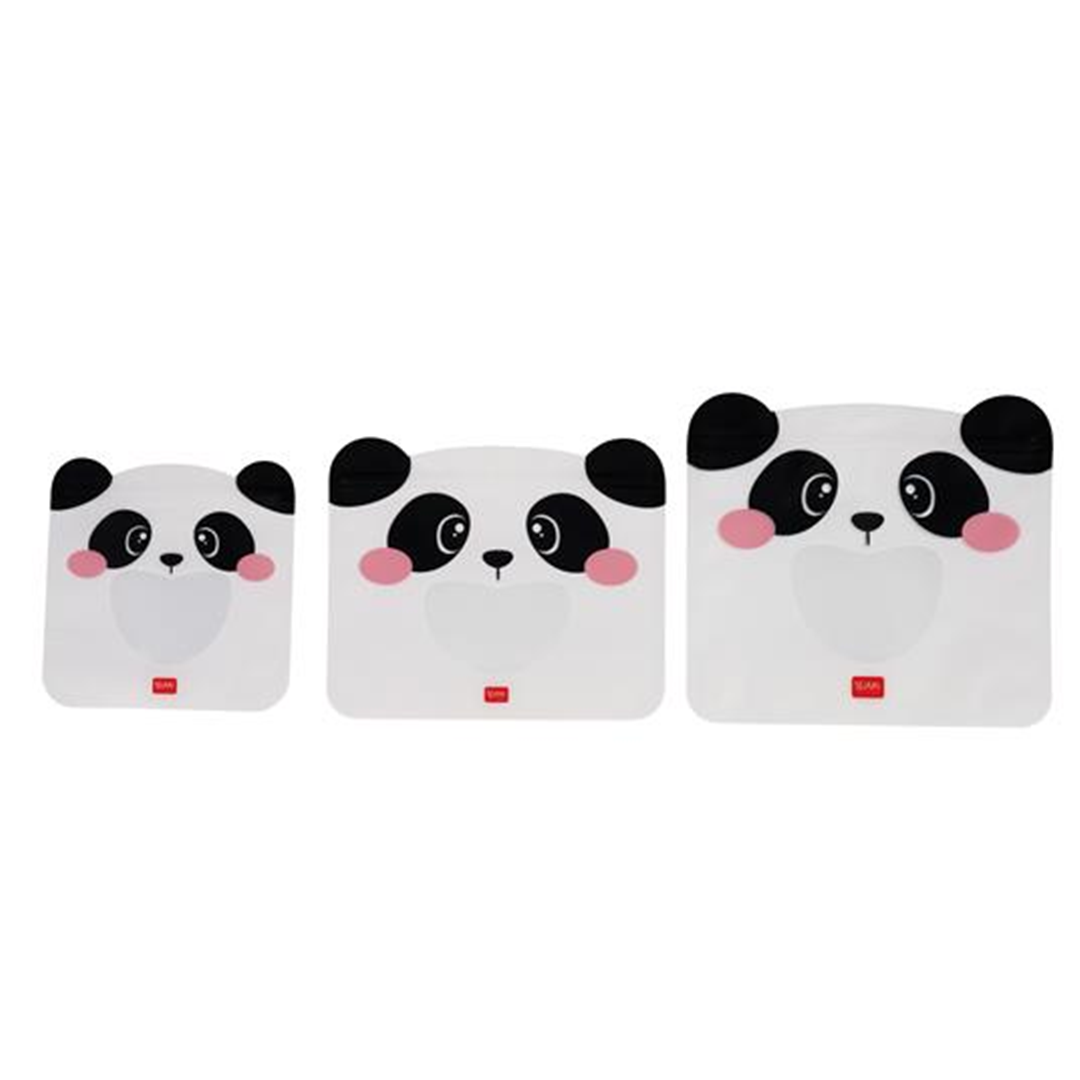 Set 3 Buste Riutilizz. Snack - Snack Bags Panda — immagine 2