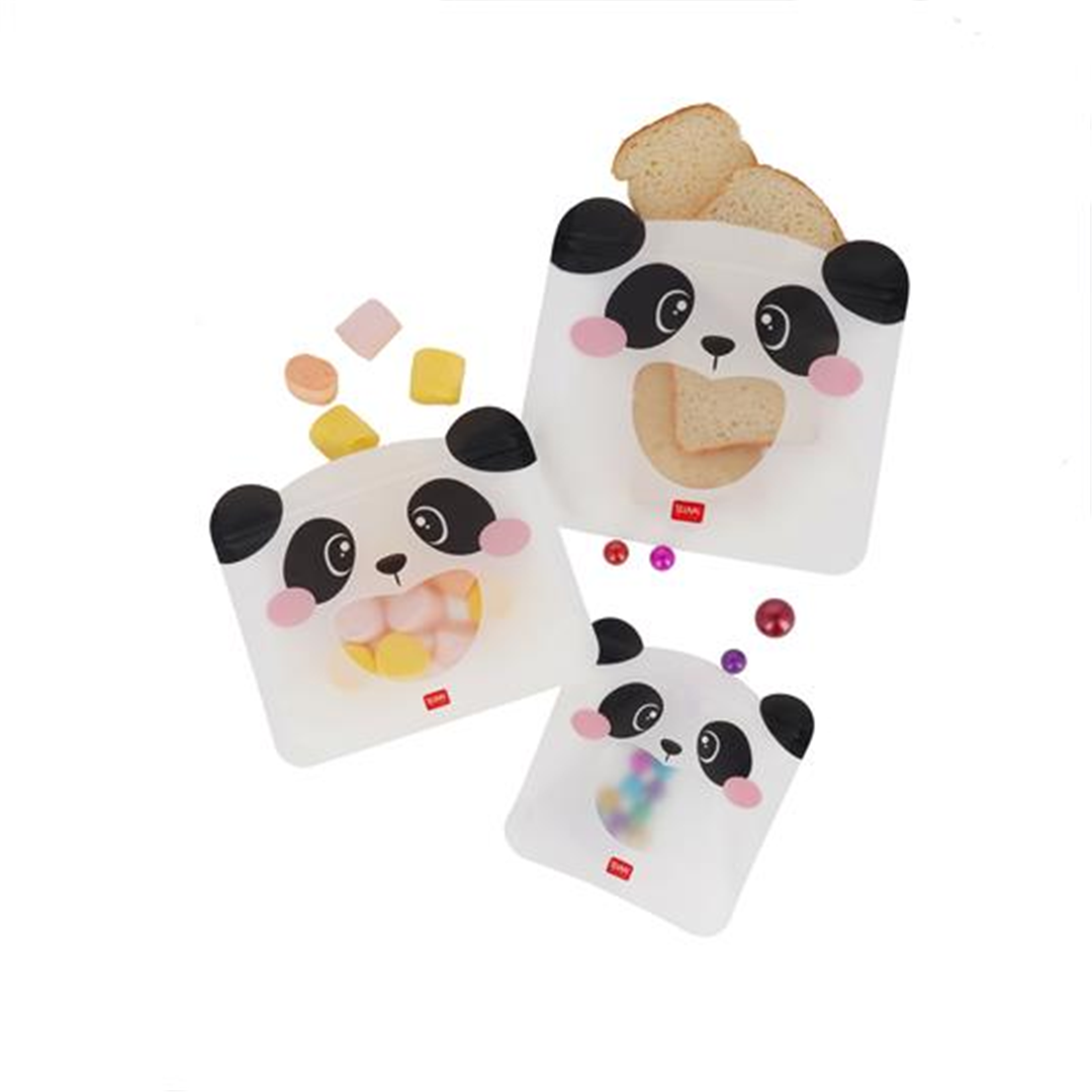 Set 3 Buste Riutilizz. Snack - Snack Bags Panda — immagine 3